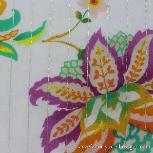 New arrival printed cotton dobby lurex fabric